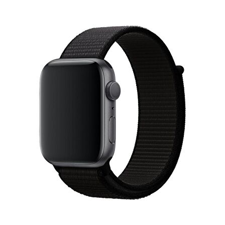 E2M Apple Watch Uyumlu 38-40MM KRD-03 HASIR SIYAH KORDON 