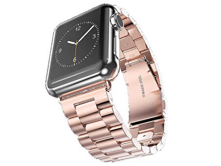 E2M Apple Watch Uyumlu 38-40MM KRD-05 KLASIK METAL ROZE A 