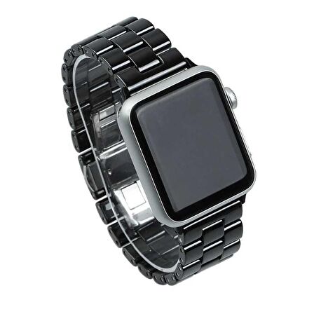 E2M Apple Watch Uyumlu 38-40MM KRD-08 SERAMIK SIYAH KORDO 