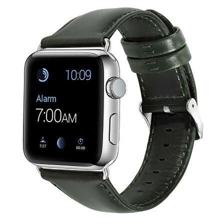 E2M Apple Watch Uyumlu 38-40MM KRD-10 DERI YESIL KORDON 