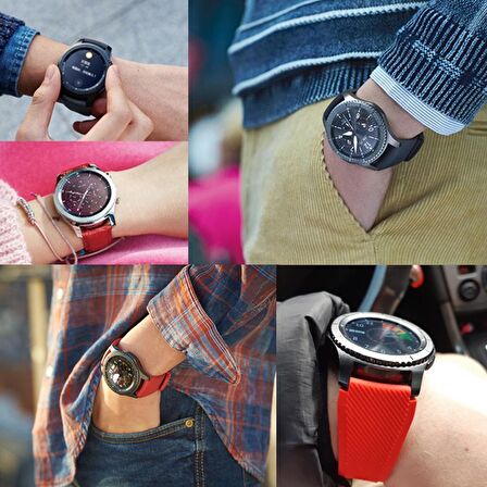 E2M SAMSUNG WATCH 22MM KRD-12 FRONTIER SİLİKON PEMBE KORDON 