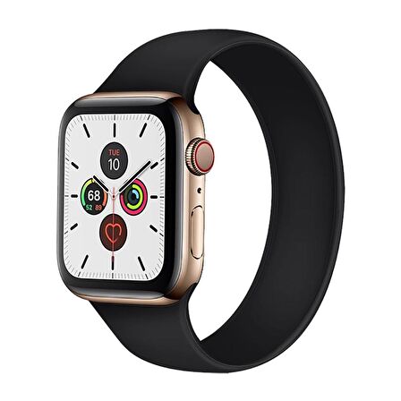 E2M Apple Watch Uyumlu 42-44mm KRD-18 Silikon S Siyah 