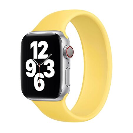 E2M Apple Watch Uyumlu 42-44mm KRD-18 Silikon S Beden Sarı 