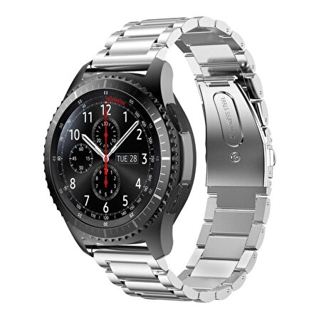 E2M Samsung Watch 22mm KRD-05 Klasik Metal Gümüş Kordon