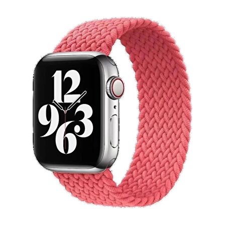 E2M Apple Watch Uyumlu 42-44mm KRD-15 Örgü Pembe Kordon L 