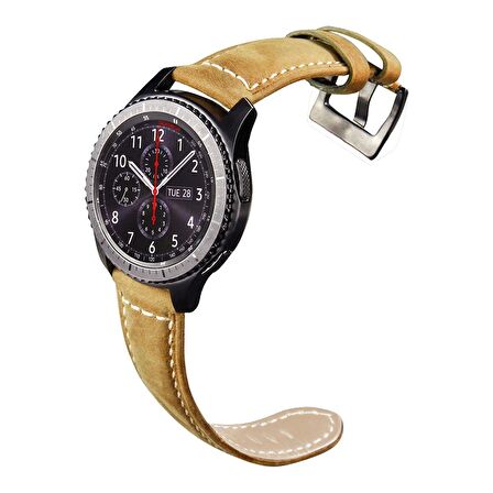 E2M Samsung Watch 22mm KRD-21 Süet Taba Kordon 