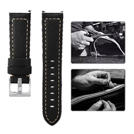E2M Samsung Watch 22mm KRD-21 Süet Kahverengi Kord