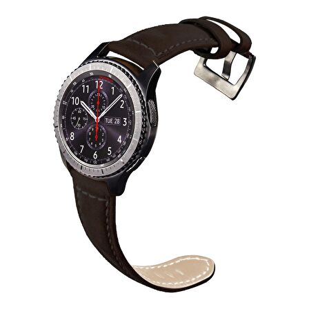 E2M Huawei Watch 22mm KRD-21 Süet Kahverengi Kordo