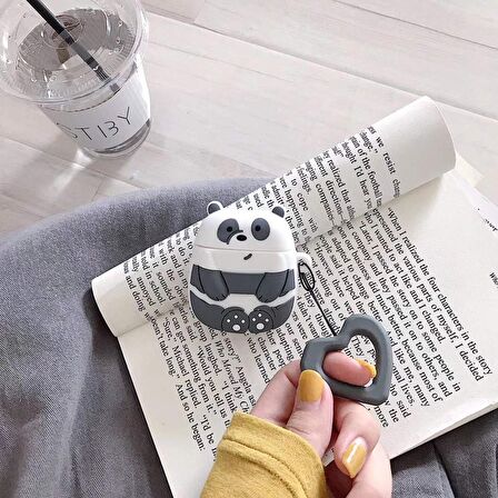 E2M AIRPODS 1-2 KILIF PANDA GRİ