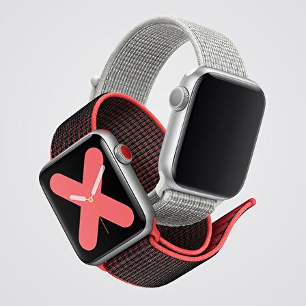 E2M APPLE WATCH 42-44MM KRD-03 HASIR SPOR KIRMIZI KORDON