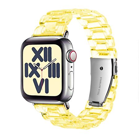 E2M Apple Watch Uyumlu 42-44mm KRD-22 Candy Sarı Kordon 