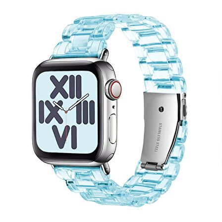 E2M Apple Watch Uyumlu 42-44mm KRD-22 Candy Mavi Kordon 