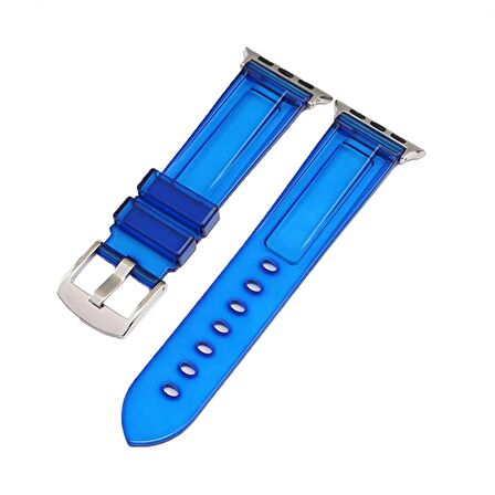 E2M Apple Watch Uyumlu 42-44mm KRD-23 Transparent Mavi Ko 