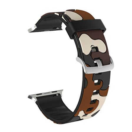 E2M Apple Watch Uyumlu 38-40mm KRD-24 Kamuflaj Kahverengi 
