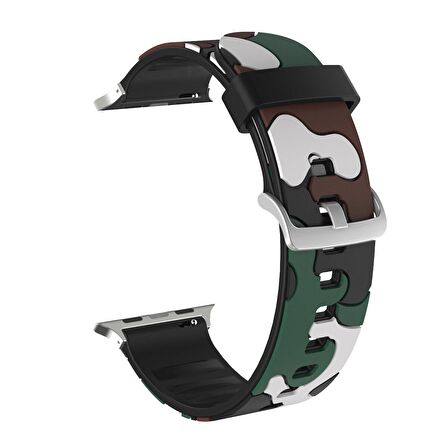 E2M Apple Watch Uyumlu 38-40mm KRD-24 Kamuflaj Koyu Yeşil 