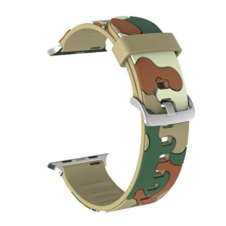 E2M Apple Watch Uyumlu 42-44mm KRD-24 Kamuflaj Açık Kahve 