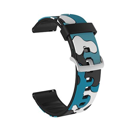 E2M Samsung Watch 22mm KRD-24 Kamuflaj Mavi Kordon