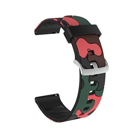 E2M Samsung Watch 22mm KRD-24 Kamuflaj Kırmızı Kor
