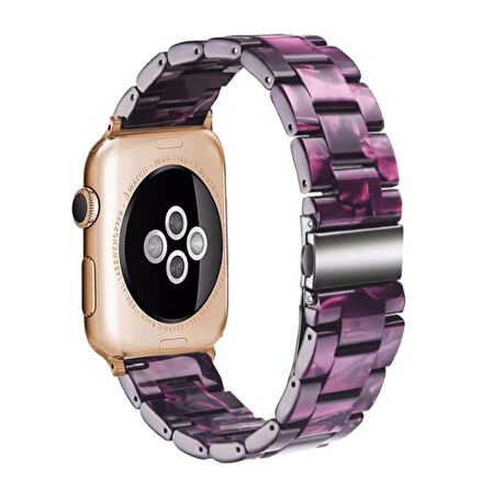 E2M Apple Watch Uyumlu 42-44mm KRD-25 Resin Mor Kordon 