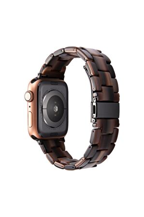 E2m Apple Watch Uyumlu 42-44mm Krd-25 Resin Acı Kahve Kordon 