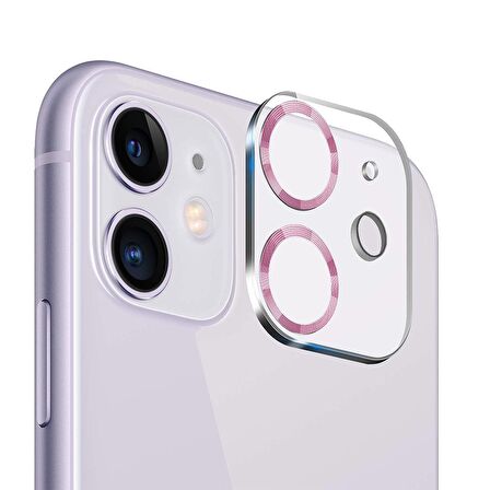 BİNANO IPHONE 11/12 MİNİ 3D PRO PEMBE CAMERA KORUY