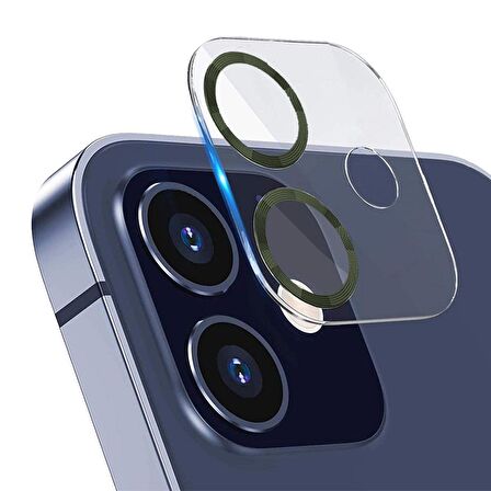 BİNANO IPHONE 12 3D PRO KOYU YEŞİL CAMERA KORUYUCU