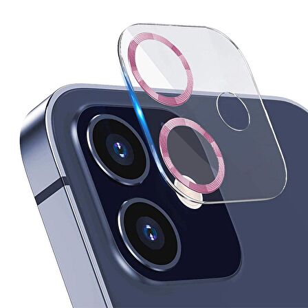 BİNANO IPHONE 12 3D PRO PEMBE CAMERA KORUYUCU