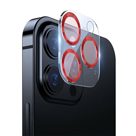 BİNANO IPHONE 12 PRO 3D PRO KIRMIZI CAMERA KORUYUC