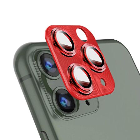 BİNANO IPHONE 11/12 MİNİ 360 METAL KIRMIZI CAMERA 