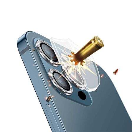 BİNANO IPHONE 12 PRO DIAMOND SİYAH CAMERA KORUYUCU