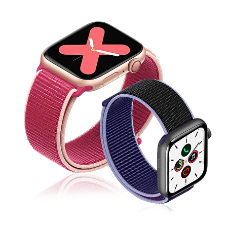 E2M Apple Watch Uyumlu 38-40MM KRD-03 HASIR KORDON ANTİK 