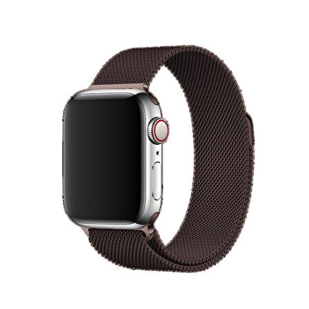 E2M Apple Watch Uyumlu 38-40mm KRD-01 Metal Hasır Kahvere 