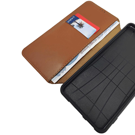 BİKAPAK SPORT IPHONE 13 KAHVERENGİ CÜZDAN KILIF
