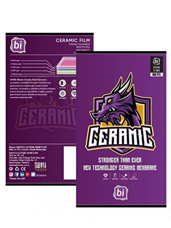 BİNANO CERAMIC MATTE IPHONE 14 PRO EKRAN KORUYUCU