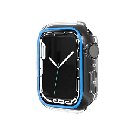 BİNANO Apple Watch Uyumlu 38MM FOSFORLU KASA VE EKRAN KORUYUCU MAVİ 