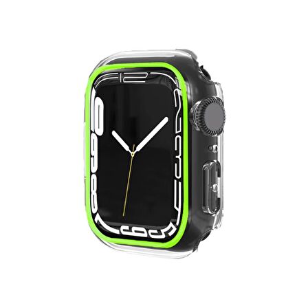 E2M Apple Watch Uyumlu 41MM FOSFORLU KASA VE EKRAN KORUYUCU AÇIK YEŞİL 