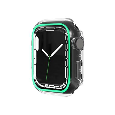 E2M Apple Watch Uyumlu 44MM FOSFORLU KASA VE EKRAN KORUYUCU YEŞİL 