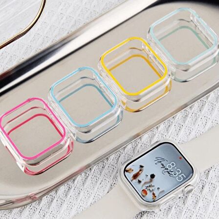 E2M Apple Watch Uyumlu 45MM FOSFORLU KASA VE EKRAN KORUYUCU YEŞİL 