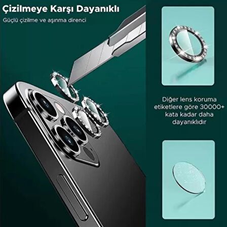 BİNANO IPHONE 14/14 PLUS TAŞLI GOLD KAMERA KORUYUC