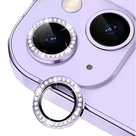BİNANO IPHONE 14/14 PLUS TAŞLI MOR KAMERA KORUYUCU