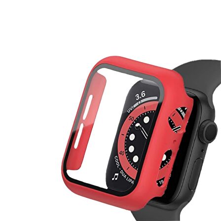 BİNANO Apple Watch Uyumlu 8 41MM SENSE KASA VE EKRAN KORUYUCU KIRMIZI 