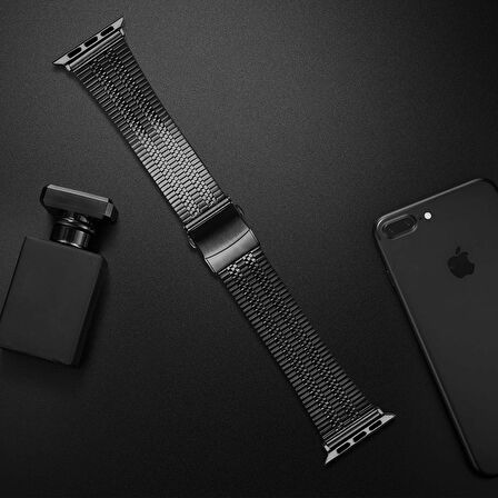E2M Apple Watch Uyumlu 38-40-41MM KRD-29 METAL GÜMÜŞ KORD 