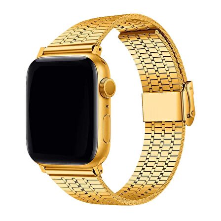E2M Apple Watch Uyumlu 42-44-45-49MM KRD-29 METAL GOLD KO 
