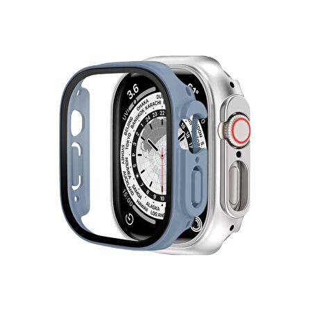 BİNANO Apple Watch Uyumlu ULTRA SENSE KASA VE EKRAN KORUYUCU AÇIK MAVİ 