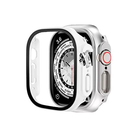 BİNANO Apple Watch Uyumlu ULTRA SENSE KASA VE EKRAN KORUYUCU BEYAZ 