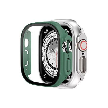 BİNANO Apple Watch Uyumlu ULTRA SENSE KASA VE EKRAN KORUYUCU KOYU YEŞİL 