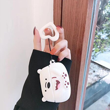 E2M AIRPODS 1-2 KILIF BARE BEAR BEYAZ