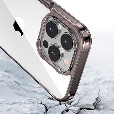 BİKAPAK ELIT CRYSTAL IPHONE 15 PRO MAX ŞEFFAF SİYAH KAPAK