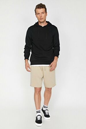 Erkek Siyah Kapüsonlu Sweatshirt 0KAM71593LK