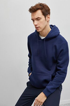 Erkek Siyah Kapüşonlu Sweatshirt 9KAM71593LK